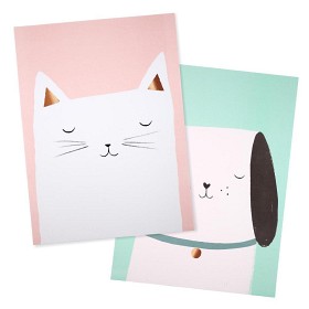 Bild på Meri Meri Posters 2-pack (Katt och Hund)