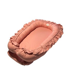 Bild på Mini Dreams Babynest Med Volang (Dusty Pink)