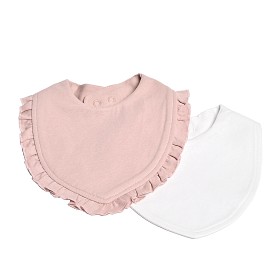 Bild på Mini Dreams Bib Volang/Slät 2-pack (Rosa/Vit)