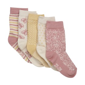 Bild på MINYMO 5-pack mönstrade strumpor (Rosa/Gul)