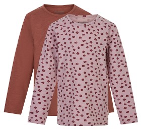 Bild på MINYMO Långärmade Tröjor 2-Pack (Rosa/Roströd)