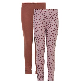 Bild på MINYMO Leggings 2-Pack (Roströd/Rosa)