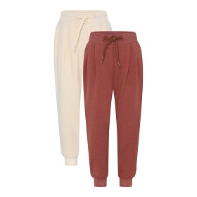 Bild på MINYMO Mjukisbyxor 2-pack (Mahogny/Naturvit)