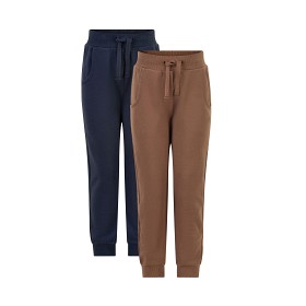 Bild på MINYMO Mjukisbyxor 2-pack (Mörkblå/Brun)