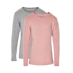 Bild på MINYMO Långärmade T-shirts 2-pack (Grå/Rosa)