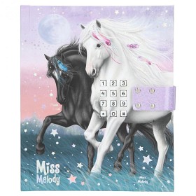 Bild på Miss Melody Dagbok med kod och musik (Hästar lila)