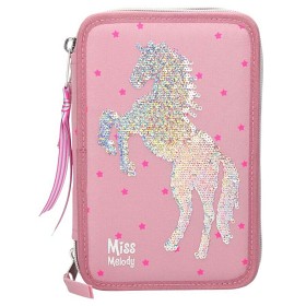 Bild på Miss Melody - Trippelpennfodral paljetter rosa
