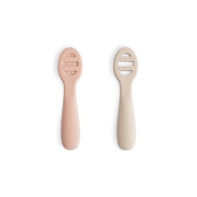 Bild på Mushie Matningssked Baby 2-pack (Blush/Shifting Sand)