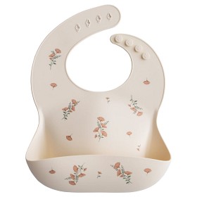 Bild på Mushie Haklapp Silikon Pink Flowers
