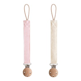 Bild på Mushie Napphållare Linne 2-pack (Blush/Cream)