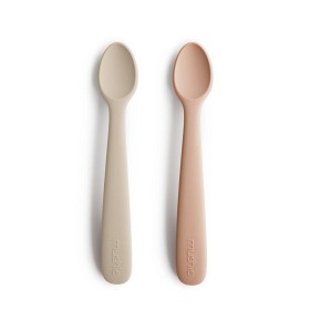 Bild på Mushie Silikonsked 2-pack (Blush/Sand)