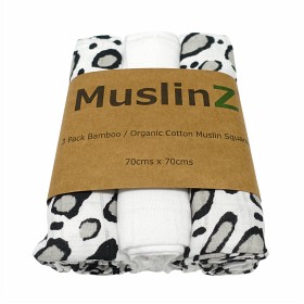 Bild på MuslinZ Muslinfiltar 3-pack (Leopard/Vit)