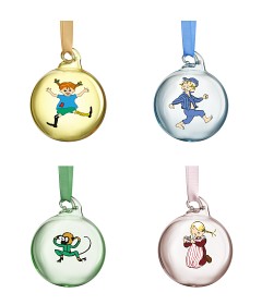 Bild på Muurla Julkulor Pippi & Emil 4-pack