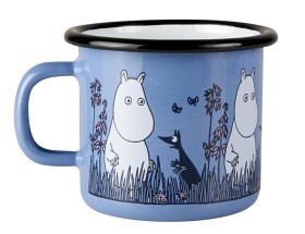 Bild på Muurla Mugg Emalj 2,5dl (Mumin Blommor Blå)