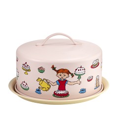 Bild på Muurla Tårtfat med lock Pippis Födesedag (Rosa)