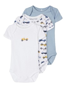 Bild på name it Body 3-pack (Dusty Blue) Vit/Blå
