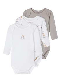 Bild på name it Body 3-pack Giraffe Långärmad (Alloy) 