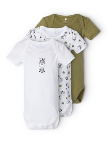 Bild på name it Body 3-pack Zebra (Loden green)
