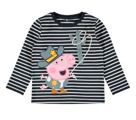 Bild på name it Greta Gris Larus Långärmad tröja (Mörkblå/randig)