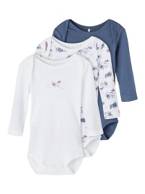 Bild på name it Långärmad body 3-pack (Bering Sea)