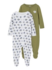 Bild på name it Pyjamas 2-pack Loden Turtle (Loden Green) Grön/Vit