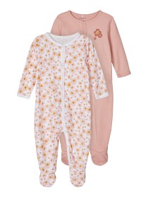 Bild på name it Pyjamas 2-Pack med fot (Silver Pink) Rosa