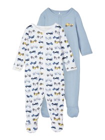Bild på name it Pyjamas 2-pack med fot (Dusty Blue) Blå