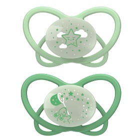 Bild på nip My Butterfly Nattnapp Silikon 2-pack 0-6 mån (Grön)