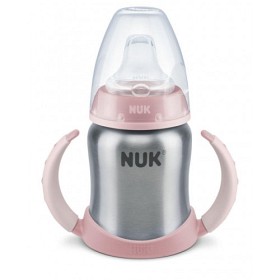 Bild på NUK drickpipsflaska i rostfritt stål (Rosa)