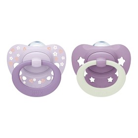 Bild på NUK First Choice Classic Day & Night Silikonnapp 6-18m (Purple)
