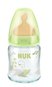 Bild på NUK First Choice Glasflaska 120ml latex (Grön)