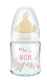 Bild på NUK First Choice Glasflaska 120ml latex (Vit)