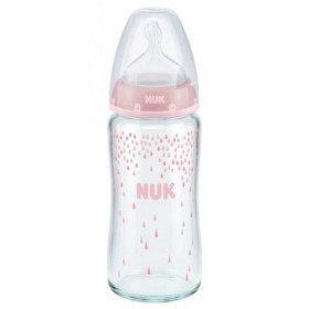 Bild på NUK First Choice Glasflaska 240ml Silikon (Rosa)