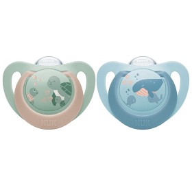 Bild på NUK First Choice Silikonnapp 18-36m 2-pack (Turtle/Whale)
