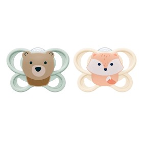 Bild på NUK Perfect Match Air Silikonnapp 0-2m 2-pack (Fox/Bear)