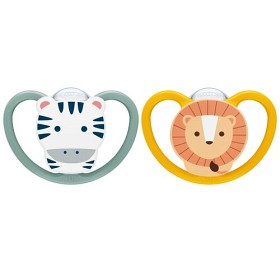 Bild på NUK Perfect Match Air Silikonnapp 18-36m 2-pack (Zebra/Lion)
