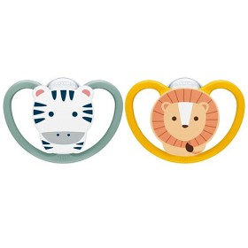 Bild på NUK Perfect Match Air Silikonnapp 6-18m 2-pack (Zebra/Lion)