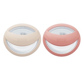 Bild på NUK Perfect Match Silikonnapp 0-6m 2-pack (Beige/Red)