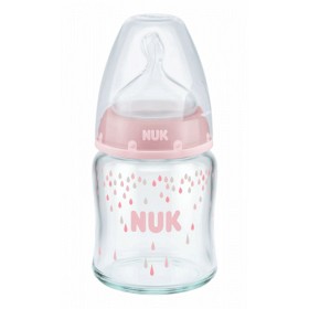 Bild på NUK First Choice Glasflaska 120ml Silikon (Rosa)