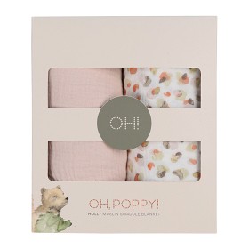 Bild på Oh Poppy! Holly Muslinfilt 2-pack (Fresh Vanilla /Powder Pink)