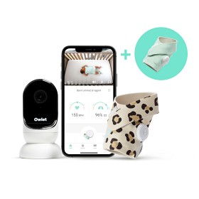 Bild på Owlet Monitor Duo 3 Babyvakt + Babylarm (Leopard/Mint)