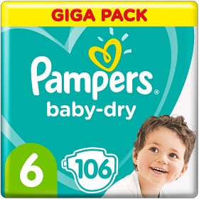 Bild på Pampers Baby-Dry blöjor S6 13-18 kg 106 st
