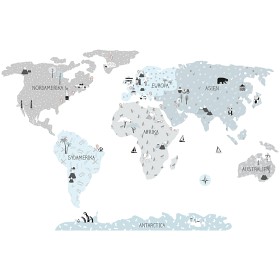 Bild på Pastelowe Wallsticker World Map Eco M