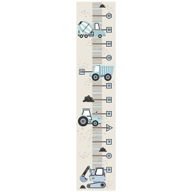 Bild på Pastelowe Wallsticker Mätsticka Construction Vehicles (Blå)