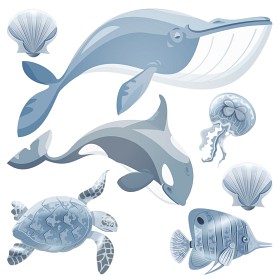 Bild på Pastelowe Wallsticker Ocean (Blå)