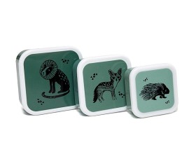 Bild på Petit Monkey Snackbox 3-pack Djur (Grön)