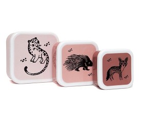 Bild på Petit Monkey Snackbox 3-pack Djur (Rosa)