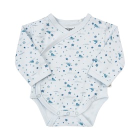 PIPPI Body Manica Lunga Stampato (4 Pezzi) | Canottiera Unisex In Cotone Biologico Per Bimbi 0-24 Mesi, Certificato OEKO-TEX