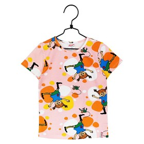 Bild på Pippi Långstrump Hjulning T-shirt Strl 128 (Rosa)