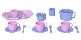 Bild på Plasto Kaffeservis på bricka 18 delar (Rosa/Blå)